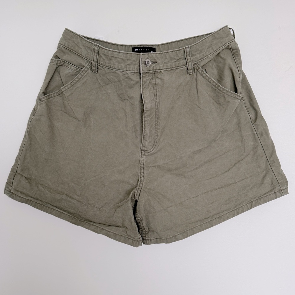 ASOS Design High Rise Light Green Cargo shorts